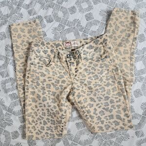 L.e.i. Torra Ashley Low Rise Leopard Print Skinny Jeans Bling Diamond Sz1
